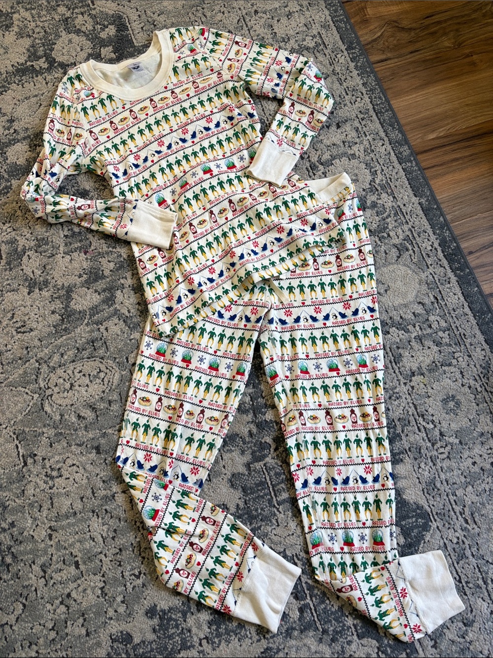 Hannah Anderson Organic Cotton Christmas Elf Movie Pajamas Unisex Size s
